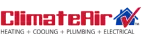 climate air heating, cooling, plumbing, electrical logo